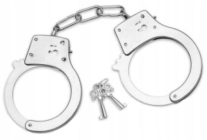 Kajdanki Policjanta Metalowe Zamykane Na Kluczyk