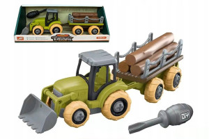 Zestaw Traktor Z Przyczepą Do Skręcania Farma +akc