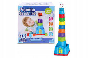 Piramidka Dla Maluchów Sorter Domek Klocki Kolory