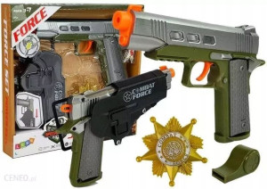 Zestaw Policyjny Pistolet Na Baterie Led Dźwięk