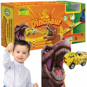 Mega Wyrzutnia Autek Dinozaur Tor Wyścigowy + Auto