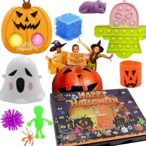 Kalendarz Halloween Zabawki Figurki Pop It Dynia