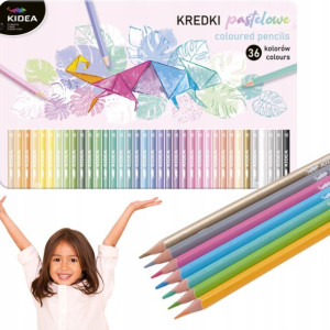 Kredki Pastelowe W Metalowym Pudełku 36k Kidea