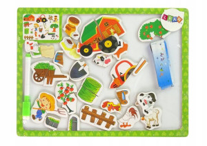 Dwustronna Układanka Magnetyczna Farma Puzzle Tabl
