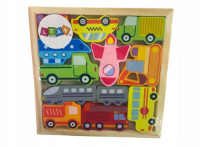 Drewniane Puzzle Środki Transportu Do Dopasowania