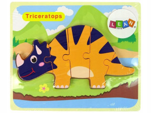 Drewniane Puzzle Dinozaury Triceratops Ankylosauru