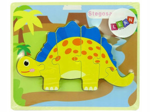 Drewniane Puzzle Dinozaur Stegosaurus Żółty Ovirap