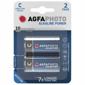 2x Bateria Agfaphoto C Lr14 R14 1.5v Alkaliczna