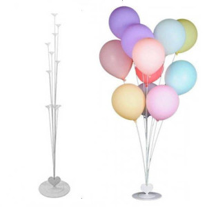 Stojak Na Balony Stelaż Do Balonów Biały 108 Cm