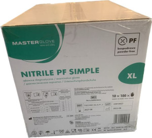 Rękawiczki jednorazowe Master  nitrylowe nieb. XL 10 x 100 szt Niebieskie
