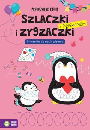 Szlaczki zygzaczki z pingwinem przedszkolak rysuje