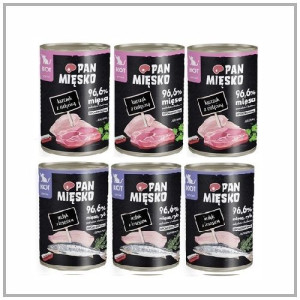 Pan Mięsko mix smaków dla kociąt. Zestaw 6x400g.