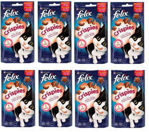 Sucha karma dla kota FELIX Crispies Łosoś Pstrąg 8x45g