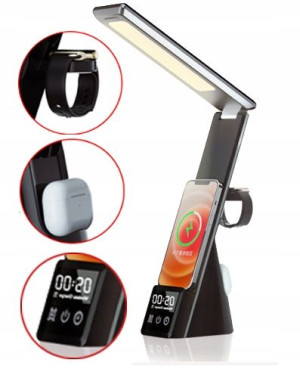 Lampka Biurkowa Led Ładowarka Indukcyjna 5w1