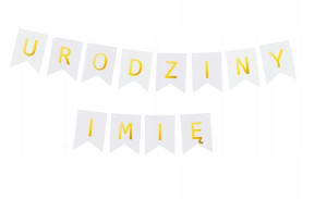 Girlanda napis URODZINY + IMIĘ DZIECKA baner