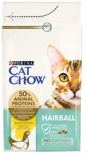 Sucha karma dla kota  Cat Chow Hairball Kurczak 1.5 kg