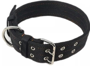 .Obroża PARCIANA DLA DUŻEGO PSA XL SILNA 50-60CM czarna.