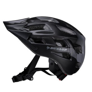 Dunlop - Kask rowerowy MTB 6xLED r. M (Czarno-szary)