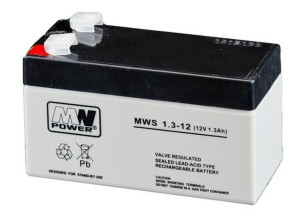 Pb 12V 1.3Ah bezobsługowy (waga 0.57kg, max. prąd ład. 0.3A)