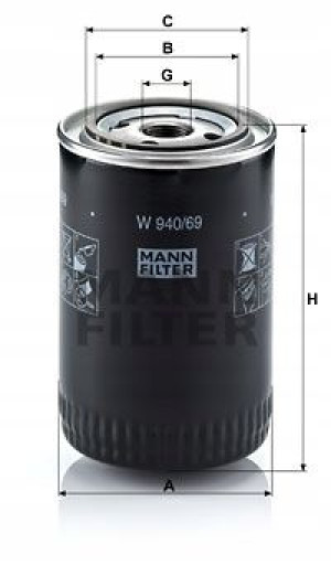 W 940/69 MANN-FILTER Filtr oleju