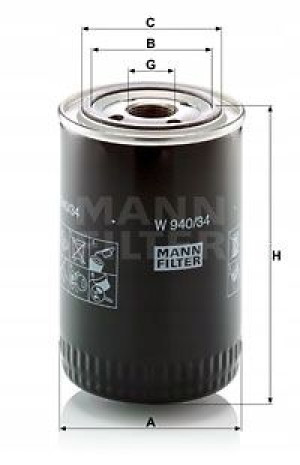 W 940/34 MANN-FILTER Filtr oleju