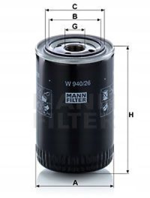 W 940/26 MANN-FILTER Filtr oleju