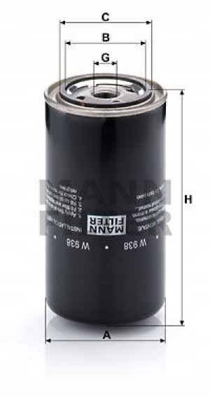 W 938 MANN-FILTER Filtr oleju