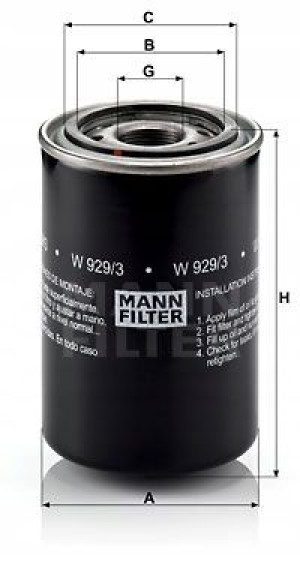 W 929/3 MANN-FILTER Filtr oleju