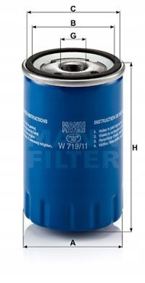 W 719/11 MANN-FILTER Filtr oleju