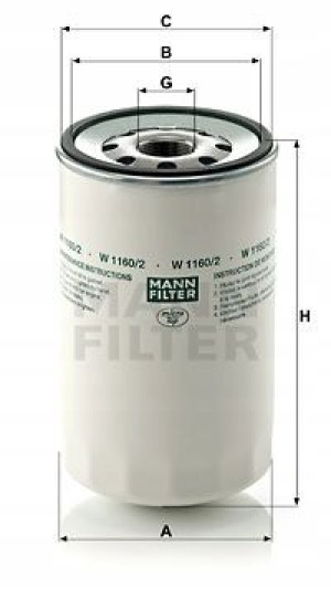 W 1160/2 MANN-FILTER Filtr oleju