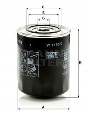 W 1140/2 MANN-FILTER Filtr oleju