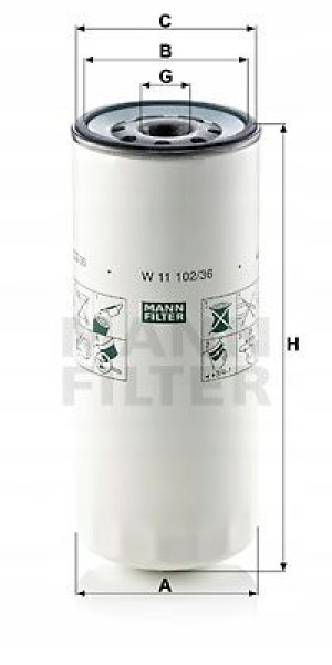 W 11 102/36 MANN-FILTER Filtr oleju