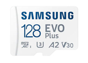 Samsung Microsd Card Evo Plus 128 Gb, Microsdxc, Flash Memory Class 10,