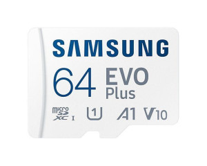 Samsung Microsd Card Evo Plus 64 Gb, Microsdxc, Flash Memory Class 10,