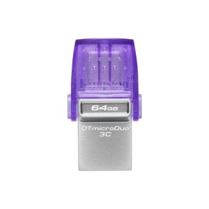 Kingston Datatraveler Dt Micro Duo 3c 64 Gb, Usb Typ-c I Typ-a, Fioletowy.