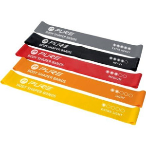 Pure2improve Resistance Bands Set Of 5 Black, Grey, Orange, Red, Yellow,
