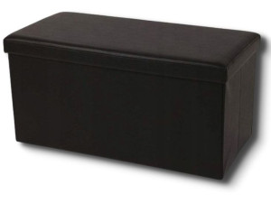 Smukee Składany Puf Ze Schowkiem 76x38x38 Czarny