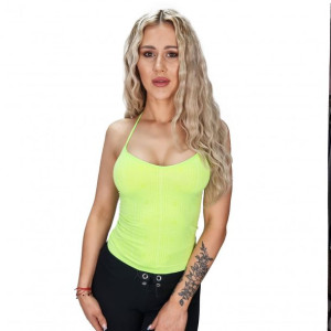 Bluzka damska lato na szyje neon zielony BS002528 S/M Zielony