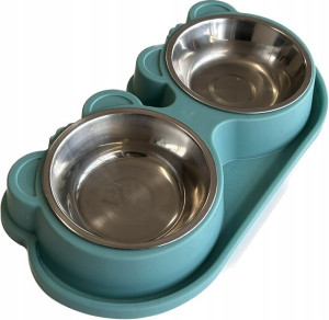 Podwójna Miska Metalowa Dla Psa Kota 12cm Uszy
