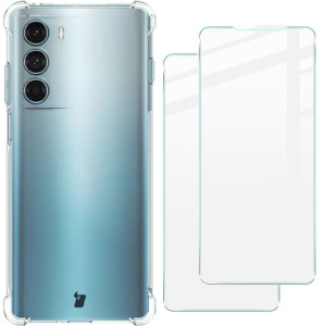 Etui + 2x szkło Bizon do Moto G200, zestaw