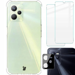 Etui + 2x szkło + obiektyw Bizon do Realme C35