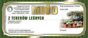 Paczka etykiet na miód z terenów leśnych 116x50 (100szt) - wzór E1244