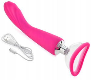 Dwustronny Wibrator G-spot Z Pompką Do Waginy 2w1