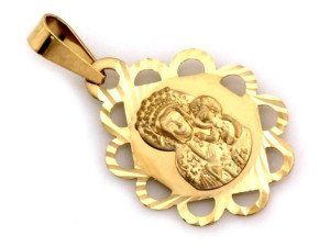 Złoty medalik Matka Boska Częstochowska pr.585