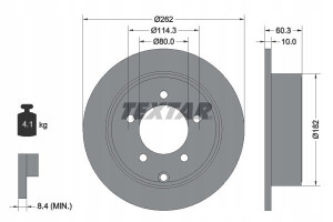 TEXTAR 92202903 Tarcza hamulcowa