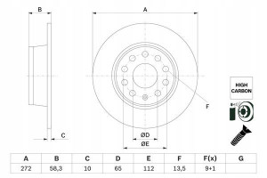 BOSCH 0 986 479 F23 Tarcza hamulcowa