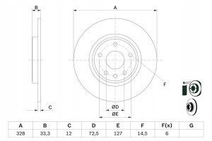 BOSCH 0 986 479 E57 Tarcza hamulcowa