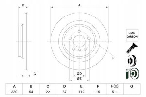 BOSCH 0 986 479 E97 Tarcza hamulcowa