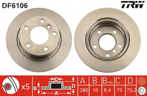 TRW DF6106 Tarcza hamulcowa