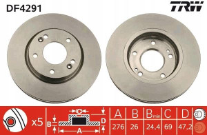 TRW DF4291 Tarcza hamulcowa
